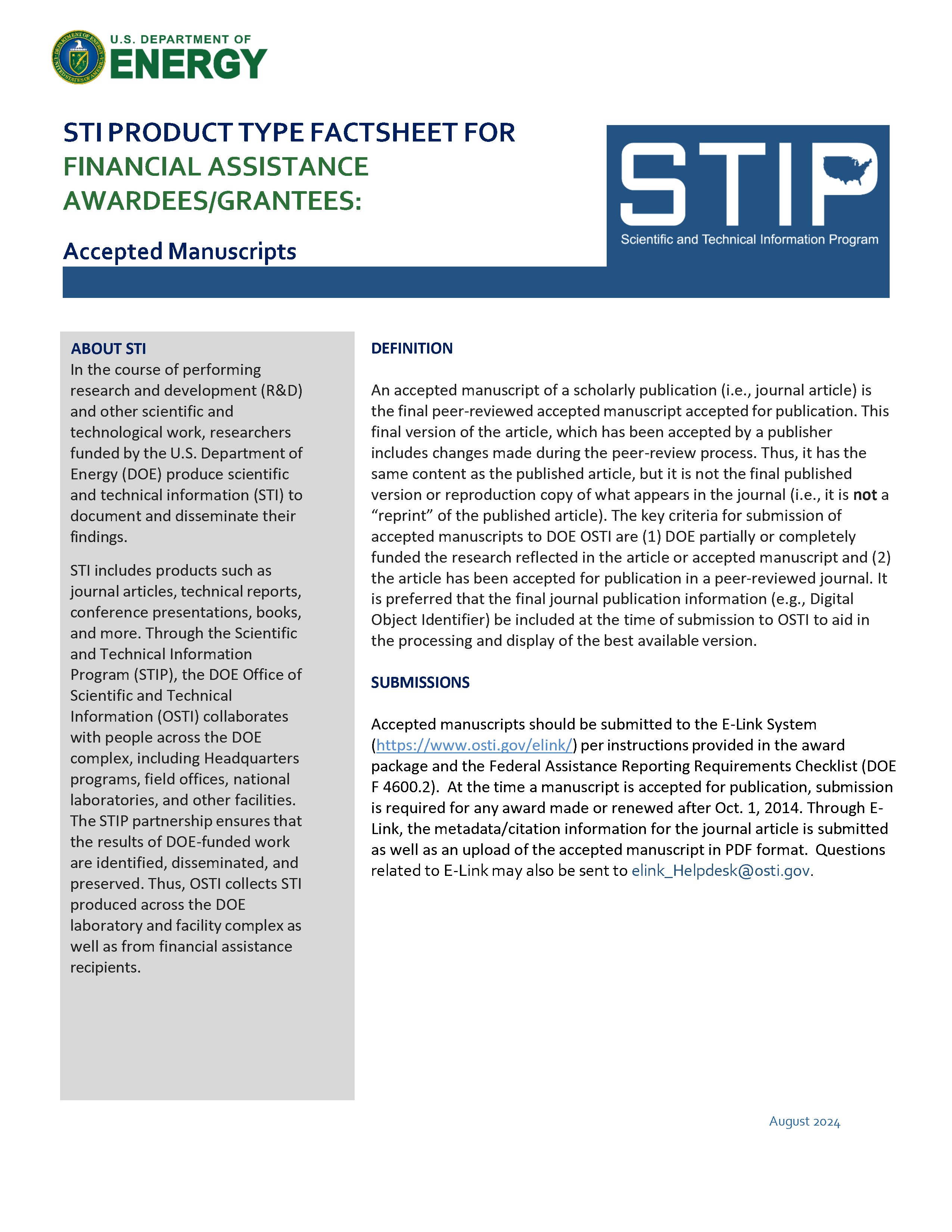 Accepted Manuscripts, Financial Awardees and Grantees, Page 1 Accepted Manuscripts - Grantees Page 1