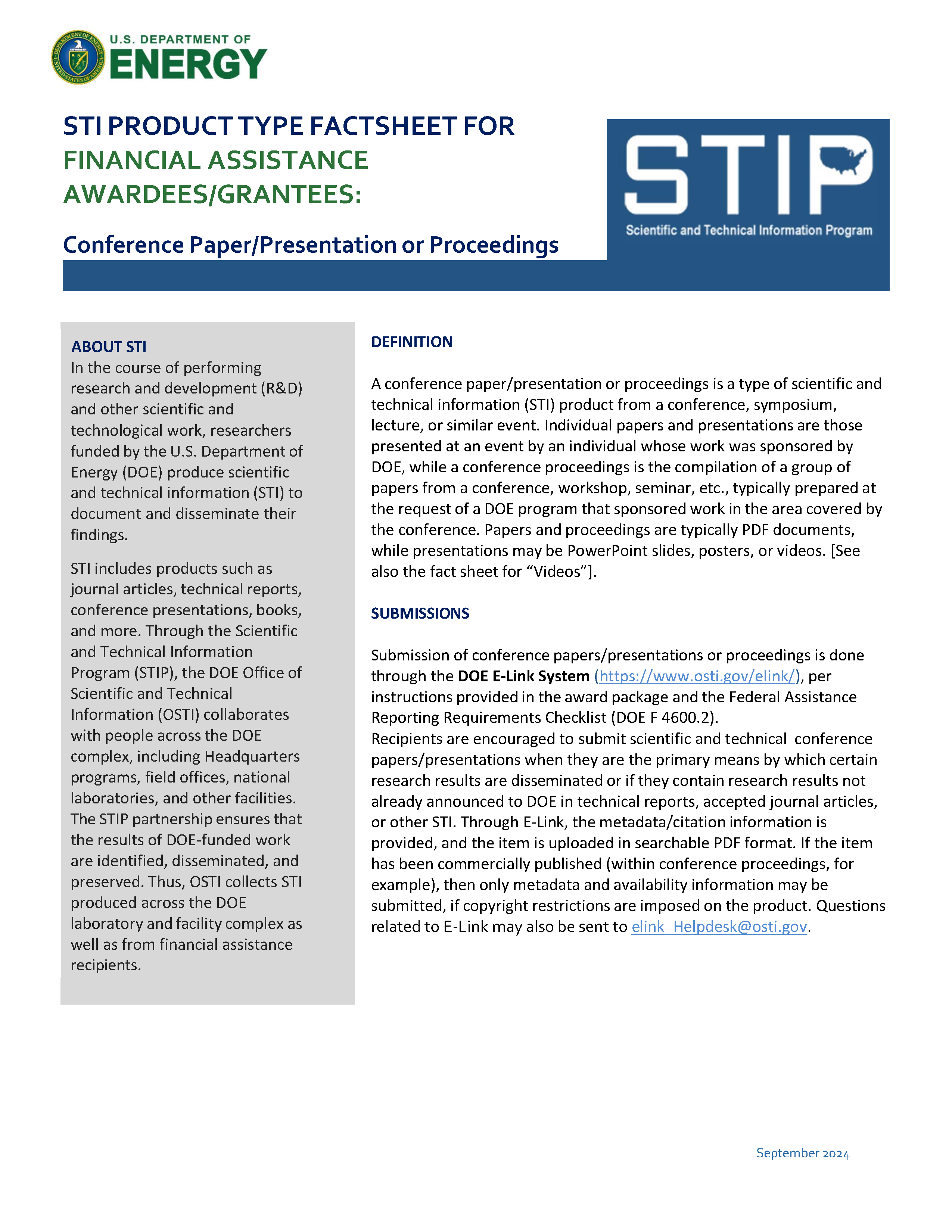 Conference Paper/Presentation or Proceedings, Financial Awardees and Grantees, Page 1 Conference Paper/Presentation or Proceedings - Grantees Page 1